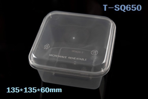 T-SQ650 (PP내열) 투명 500개 세트 밥 반찬 과일 분식 밀키트 일회용 밀폐용기