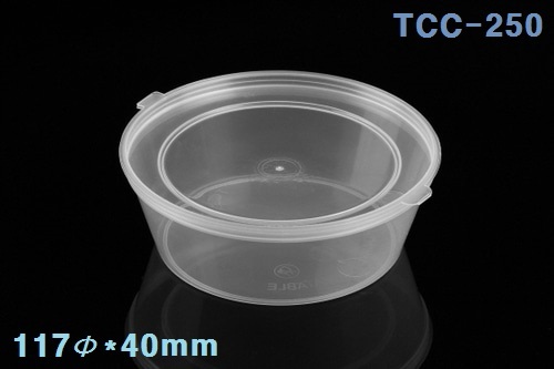 TCC250 (PP내열) 투명원형용기 원터치소스용기 과일 샐러드 이유식 반찬 슬라임 밀키트 다용도컵