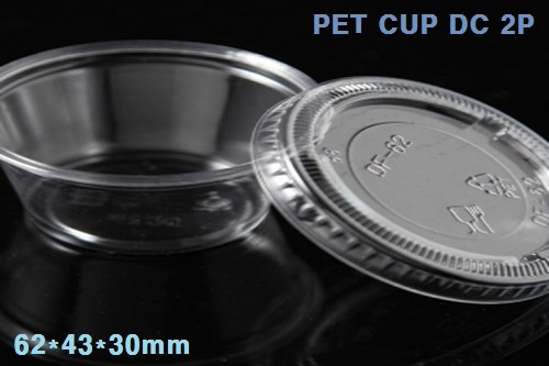 PET CUP DC2P 미니 소스컵 용기 2,500개 2온스 과일용기 패트컵 테이크아웃컵 아이스컵 투명