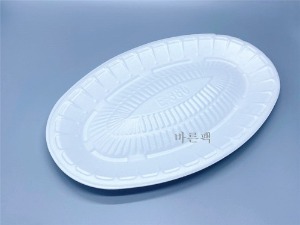 트레이 380볼록 타원 스티로폼 회 초밥 수산물 포장 용기 ( 500개)
