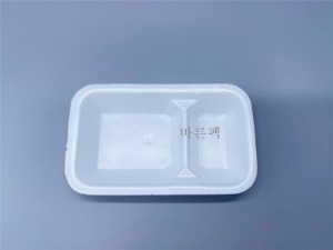 트레이 2칸 스티로폼 김밥 도시락 반찬 단무지 중국집 중화요리 포장배달 사각 찬기 접시 일회용(1000개)
